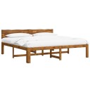 vidaXL Dobbel Sengramme med Hodegjerde ROSTOCK Naturlig 180 x 200 cm