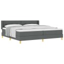  Box Spring Seng med Madrass Mørkegrå 200x200 cm Tekstil