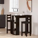  Barbord med hylle Svart eik 102x50x103,5 cm Laget av konstruert tre