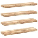 Flytende hyller 4 stk 80x20x4 cm ubehandlet heltre akasie