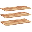  Flytende hyller 3 stk 60x40x2 cm oljebehandlet heltre akasie