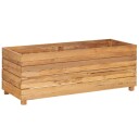 vidaXL Høybed 100x40x38 cm resirkulert teak og stål