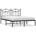 vidaXL Sengeramme i metall med hodegavl svart 140x190 cm