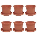 vidaXL Plantepotter 6 pcs Klinker Rød Ø 12,5 x 10 cm Plast