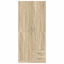  Garderobe sonoma eik 80x52x180 cm konstruert tre