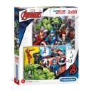 Clementoni Puzzle The Avengers 2x60st. Gulv