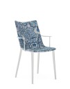 Kartell H.H.H. Stol Polstret Stoff Hvit / Ink