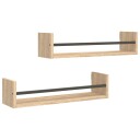  Vegghyller med stenger 2 stk sonoma eik 60x16x14 cm 8721012125964