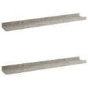 vidaXL Vegghyller 2 stk betonggr? 60x9x3 cm