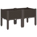 Plantekasse med ben brun 80x40x42 cm PP