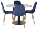 Venture Design Razzia & Polar spisegruppe Grå/blå 4 st stoler & bord 106 cm