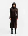 Ahlvar Gallery Hana Satin Silk Skirt Brown XL