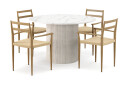 Scandinavian Choice Uppveda Spisebord 120 cm Rund med 4 stk Jamna Karmstkolar Hvit