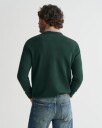 Klassisk bomullsgenser med rund hals TARTAN GREEN XL