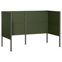 vidaXL Skjerm for søppeldunk 167 x 85 x 113 cm Stål Olivengrønn