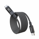 Usb-C Til Usb-C-Kabel Choetech Pd60w Med Digitalt Display 1,2 M Nylon Svart