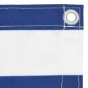 vidaXL Balkongskjerm hvit og blå 75x400 cm oxfordstoff