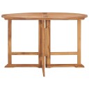 vidaXL Sammenleggbart hagespisebord Ø110x75 cm heltre teak