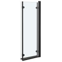 Leddet dusjdør med 3 paneler ESG 130x138 cm svart