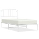 vidaXL Sengeramme i metall med hodegavl hvit 100x190 cm 8721012212398