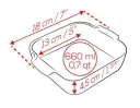 Peugeot Appolia Firkantet Rød 18 Cm   Red   18 CM