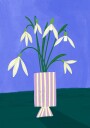 Snowdrops in Stripes Plakat / 21x30cm