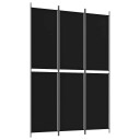 vidaXL Romdeler 3 paneler svart 150x220 cm stoff