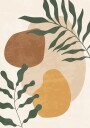 Abstract Shapes and Leaf Plakat Plakat / 100x150cm