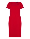 Lauren Ralph Lauren Faille Short Sleeve Cocktail Dress   Red   32