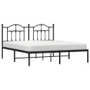 vidaXL Sengeramme i metall med hodegavl svart 160x200 cm