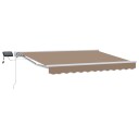 vidaXL Manuell markiseramme med LEDs Gråbrun 5 × 3,5 m