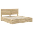  Sengestamme med skuff Sonoma eik 200 x 200 cm Konstruert tre