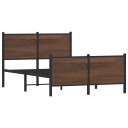  Sengeramme i metall med hode- og fotgavl brun eik 120x190 cm 8721102953675