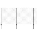 vidaXL Kjettinggjerde med stolpe 10 x 1,2 m PVC belagt stål Grå Mesh
