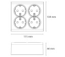 SG Stikkontakt Påvegg 4-Veis med Jord Sort