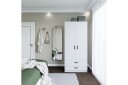 Yaman Garderobe 80x182 cm - Matt hvit