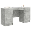 vidaXL Skrivebord med dør Betonggrå 142,5 x 50 x 75 cm Konstruert tre