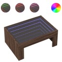  Salongbord med Infinity LED brun eik 70x50x30 cm 847615