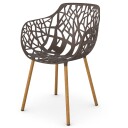 Fast Forest Stol med armlener Iroko/Maracuja