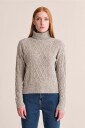 Newhouse - Tweed-genser med høyhals Simone - Beige