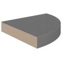 vidaXL Flytende vegghyller 4 stk h?yglans gr? 25x25x3,8 cm MDF