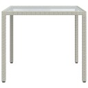 vidaXL Hagebord 90x90x75 cm herdet glass og polyrotting hvit