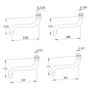 Oras Armatur Utlopstut For Veggbatteri Krom 20cm