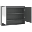 vidaXL Speilskap til bad 80x15x60 cm MDF grå