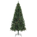vidaXL Kunstig juletre med furukongler grønn 180 cm