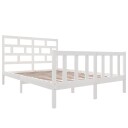 vidaXL Sengeramme hvit heltre furu 160x200 cm