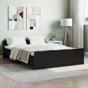 vidaXL Sengeramme med hode- og fotgavl svart 135x190 cm 8721012157460