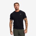 Revolutionrace Herre Overdeler T skjorter Easy T shirt Slim Fit Herre Black 3XL