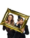 12 stk Foto Props + 1 stk Ramme Folieballong Party Sett