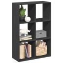 Romdeler bokhylle svart 69,5x29x103,5 cm konstruert tre